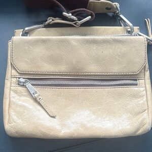 Beige Leather Crossbody Bag